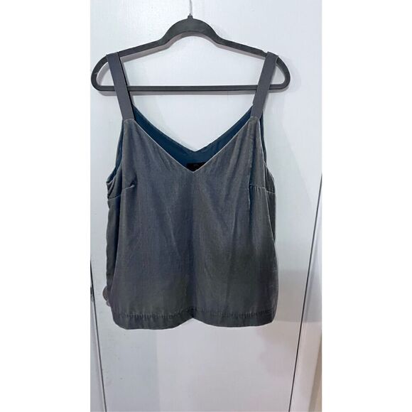 J Crew Velvet Gray Tank Top Womens Size L - Picture 1 of 9